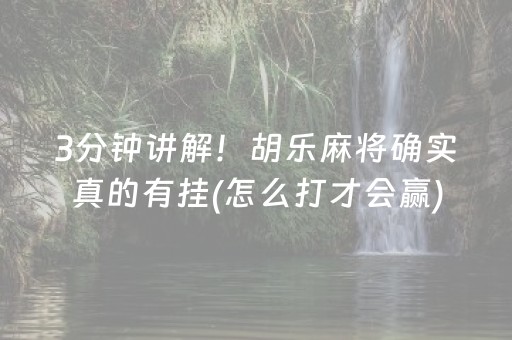 3分钟讲解！胡乐麻将确实真的有挂(怎么打才会赢)