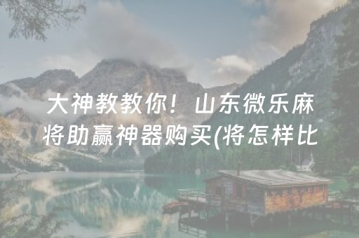 大神教教你！山东微乐麻将助赢神器购买(将怎样比较容易赢)