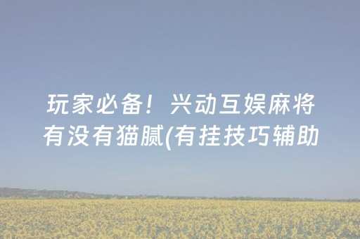玩家必备！兴动互娱麻将有没有猫腻(有挂技巧辅助器)