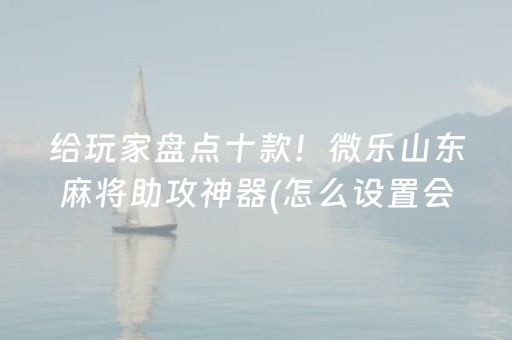 给玩家盘点十款！微乐山东麻将助攻神器(怎么设置会赢)