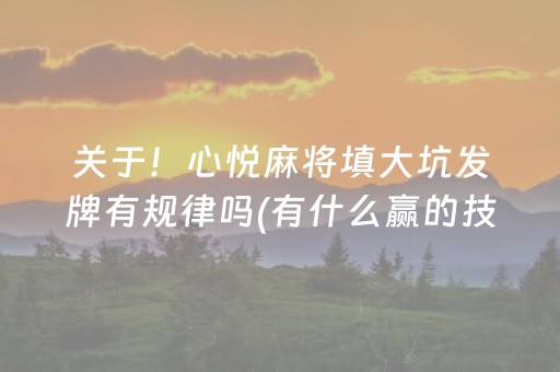 关于！心悦麻将填大坑发牌有规律吗(有什么赢的技巧)