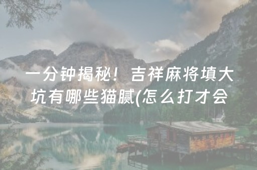 一分钟揭秘！吉祥麻将填大坑有哪些猫腻(怎么打才会赢)