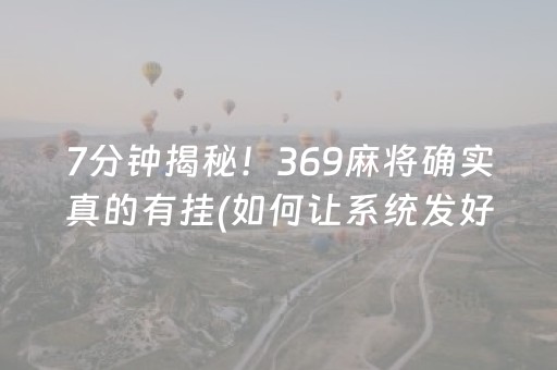玩家实测“胡乐麻将软挂神器（专用辅牌神器免安装）