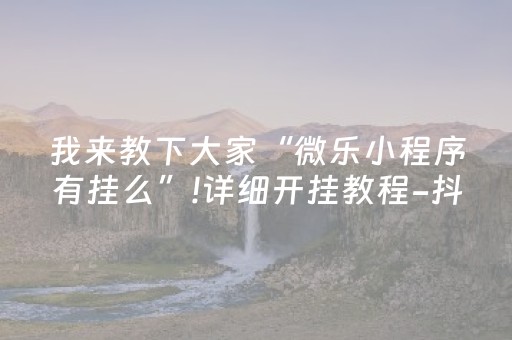 我来教下大家“微乐小程序有挂么”!详细开挂教程-抖音