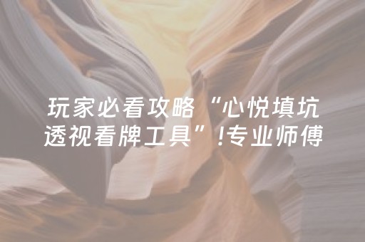 玩家必看攻略“心悦填坑透视看牌工具”!专业师傅带你一起了解（详细教程）-抖音
