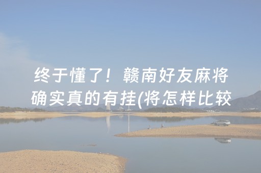 终于懂了！赣南好友麻将确实真的有挂(将怎样比较容易赢)