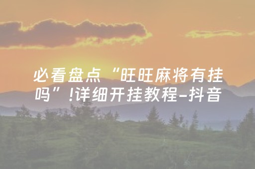 必看盘点“旺旺麻将有挂吗”!详细开挂教程-抖音