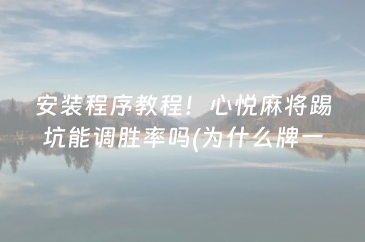 安装程序教程！心悦麻将踢坑能调胜率吗(为什么牌一直很差)