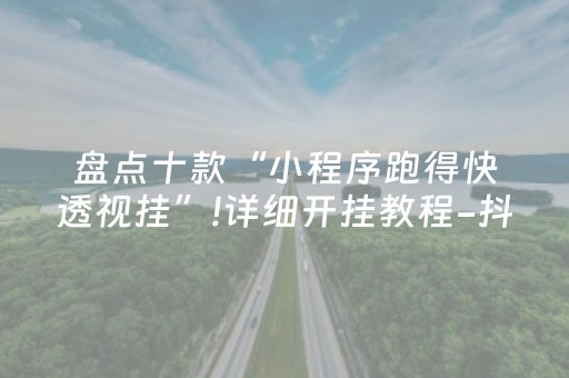 盘点十款“小程序跑得快透视挂”!详细开挂教程-抖音