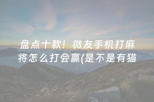 盘点十款！微友手机打麻将怎么打会赢(是不是有猫腻)