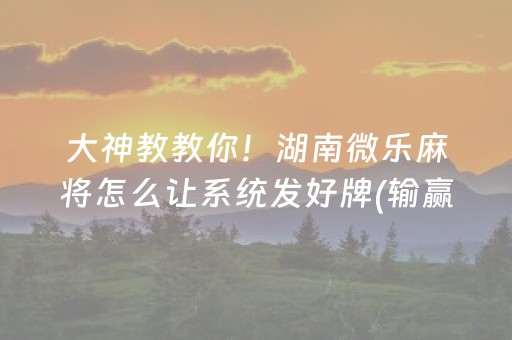 胜率设置方法“微乐如何让系统发好牌（助赢神器通用版）