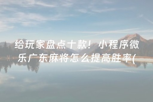给玩家盘点十款！小程序微乐广东麻将怎么提高胜率(老是输怎么办)
