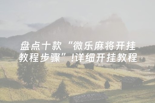 盘点十款“微乐麻将开挂教程步骤”!详细开挂教程-抖音