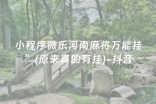 小程序微乐河南麻将万能挂”(原来真的有挂)-抖音