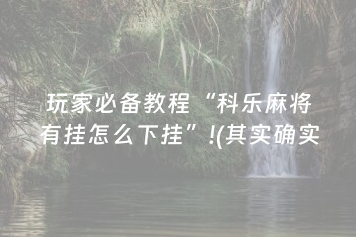 玩家必备教程“科乐麻将有挂怎么下挂”!(其实确实有挂)-抖音
