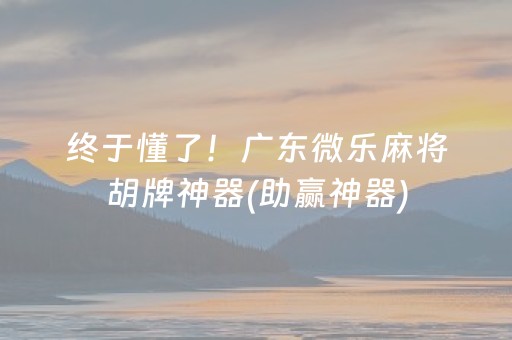 终于懂了！广东微乐麻将胡牌神器(助赢神器)