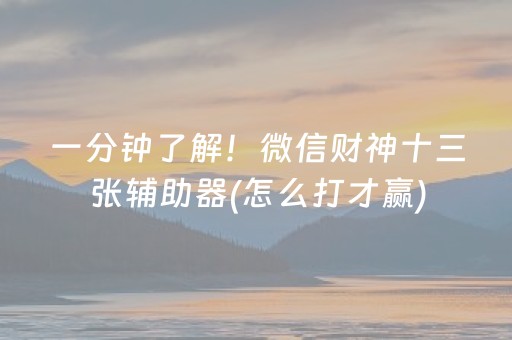 一分钟了解！微信财神十三张辅助器(怎么打才赢)