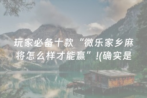 玩家必备十款“微乐家乡麻将怎么样才能赢”!(确实是有挂)-抖音