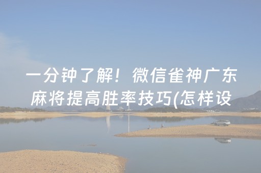 一分钟了解！微信雀神广东麻将提高胜率技巧(怎样设置好牌)