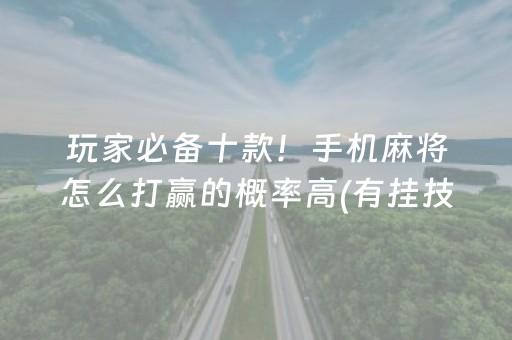 玩家必备十款！手机麻将怎么打赢的概率高(有挂技巧辅助器)