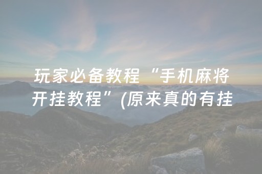玩家必备教程“手机麻将开挂教程”(原来真的有挂)-抖音