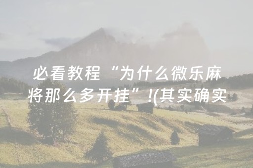 必看教程“为什么微乐麻将那么多开挂”!(其实确实有挂)-抖音