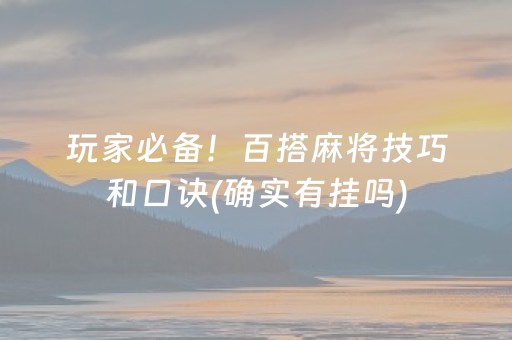 玩家必备！百搭麻将技巧和口诀(确实有挂吗)