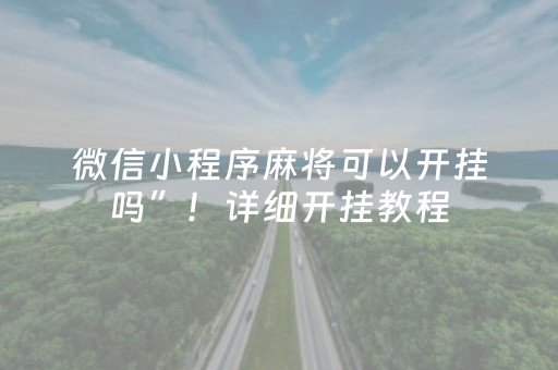 微信小程序麻将可以开挂吗”！详细开挂教程（确实真的有挂)-抖音