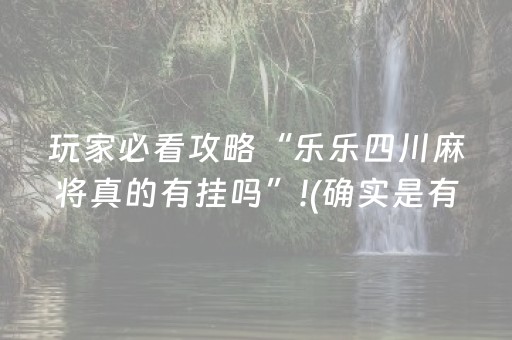 玩家必看攻略“乐乐四川麻将真的有挂吗”!(确实是有挂)-抖音