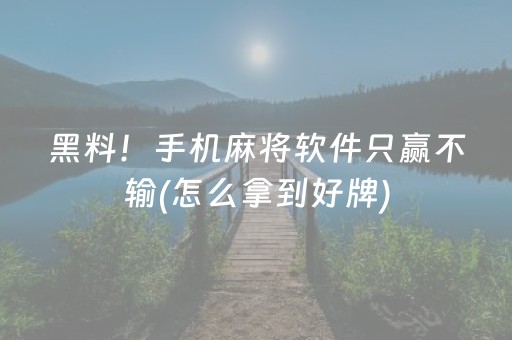 玩家必看教程！“手机红中麻将有上面胡牌软件”（详细辅助教程）-哔哩哔哩