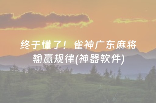 终于懂了！雀神广东麻将输赢规律(神器软件)
