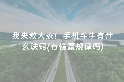 我来教大家！手机斗牛有什么诀窍(有输赢规律吗)