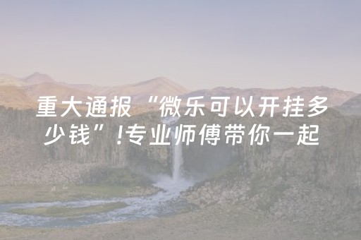 重大通报“微乐可以开挂多少钱”!专业师傅带你一起了解（详细教程）-抖音