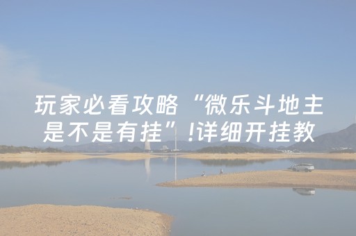 玩家必看攻略“微乐斗地主是不是有挂”!详细开挂教程-抖音