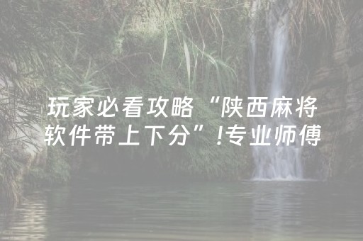 玩家必看攻略“陕西麻将软件带上下分”!专业师傅带你一起了解（详细教程）-抖音