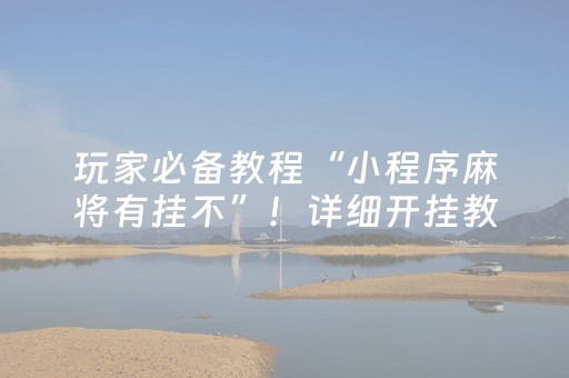 玩家必备教程“小程序麻将有挂不”！详细开挂教程（确实真的有挂)-抖音