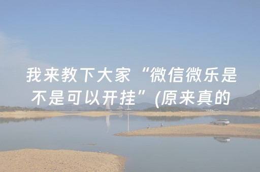 我来教下大家“微信微乐是不是可以开挂”(原来真的有挂)-抖音