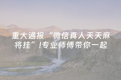 重大通报“微信真人天天麻将挂”!专业师傅带你一起了解（详细教程）-抖音