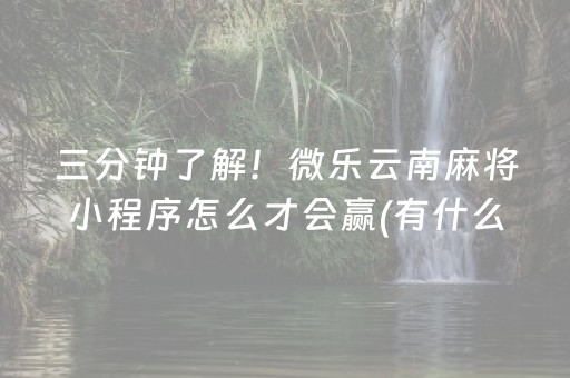 三分钟了解！微乐云南麻将小程序怎么才会赢(有什么规律)