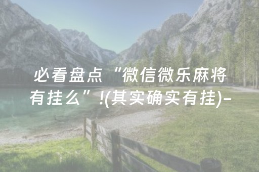 必看盘点“微信微乐麻将有挂么”!(其实确实有挂)-抖音