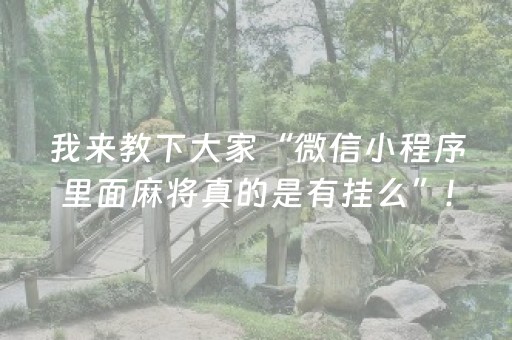 我来教下大家“微信小程序里面麻将真的是有挂么”!(确实是有挂)-抖音