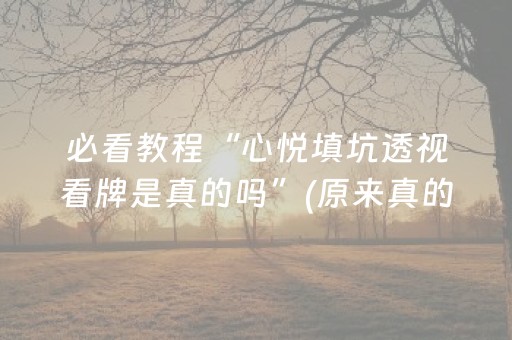 必看教程“心悦填坑透视看牌是真的吗”(原来真的有挂)-抖音