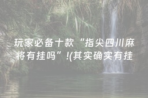 玩家必备十款“指尖四川麻将有挂吗”!(其实确实有挂)-抖音