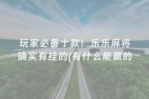 玩家必备十款！乐乐麻将确实有挂的(有什么能赢的方法)