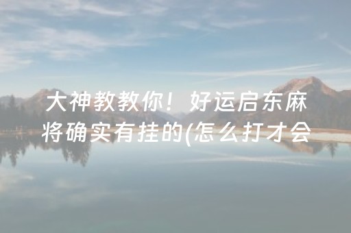 大神教教你！好运启东麻将确实有挂的(怎么打才会赢)