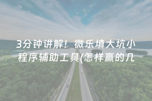 3分钟讲解！微乐填大坑小程序辅助工具(怎样赢的几率大)
