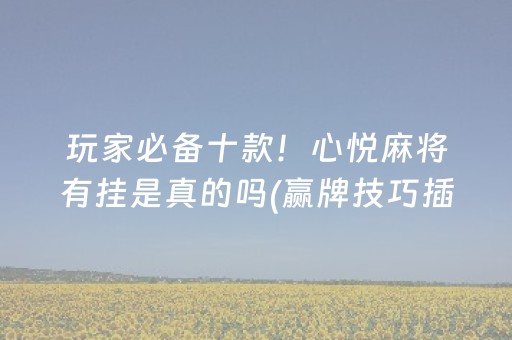 玩家必备十款！心悦麻将有挂是真的吗(赢牌技巧插件安装)