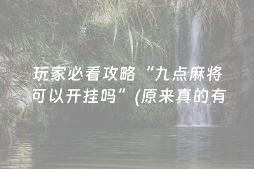 玩家必看攻略“九点麻将可以开挂吗”(原来真的有挂)-抖音