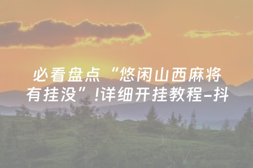 必看盘点“悠闲山西麻将有挂没”!详细开挂教程-抖音