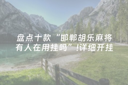 盘点十款“邯郸胡乐麻将有人在用挂吗”!详细开挂教程-抖音